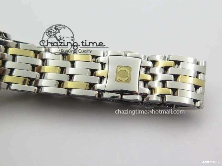 0315 OnTrend De Ville 27mm SS YG Ladies MK 1:1 Best Edition White MOP Dial Diamond Markers On SS Bracelet Ronda Quartz 8187